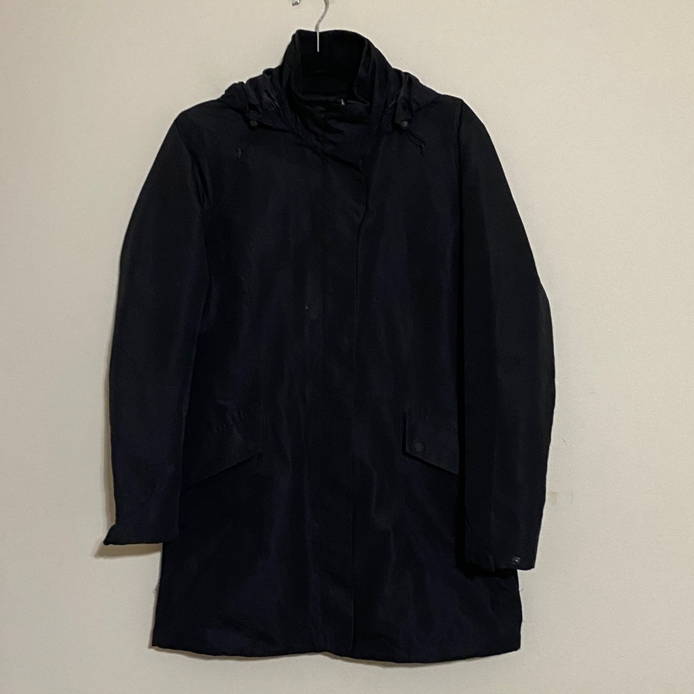 North End Black Hooded Coat jacket women M full zip cozy winter outdoor casual